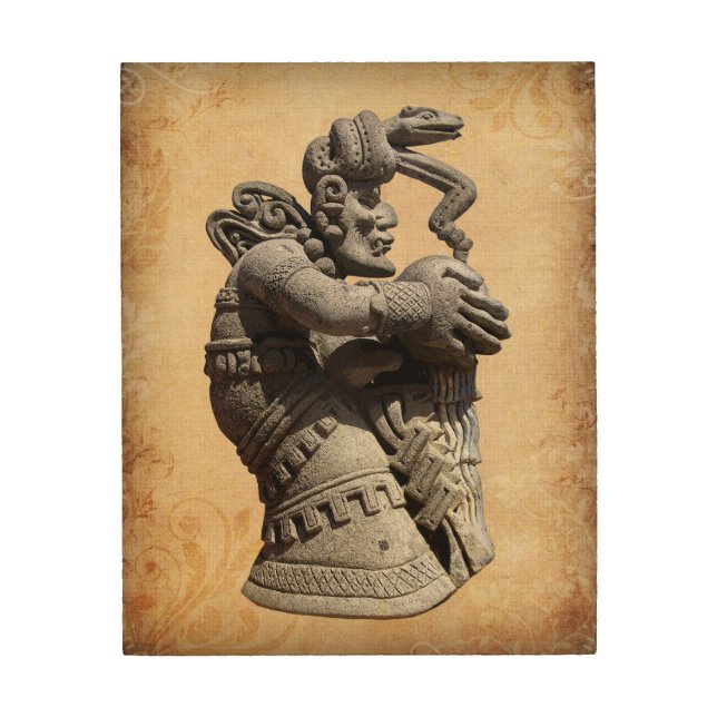 Ancient Mayan Statue Wood Wall Decor (Front)