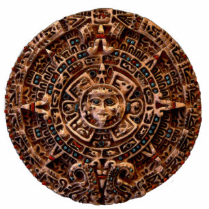 Ancient Mayan Sun Disk Mexico History Statuette