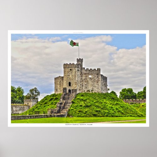 Ancient Medieval Cardiff Castle Cardiff Wales Poster