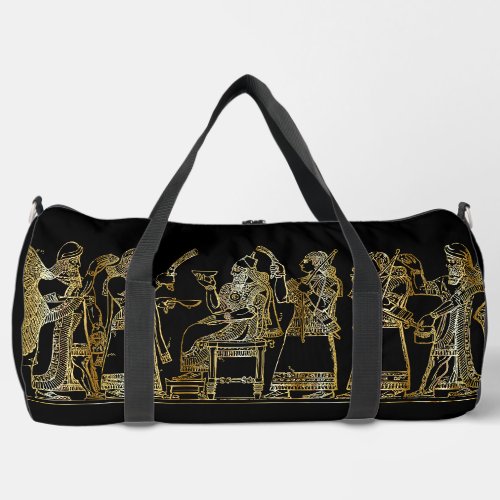 Ancient Mesopotamian Gold Relief Duffle Bag
