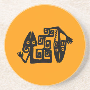 Ancient Mexican Art Sandstone Coaster