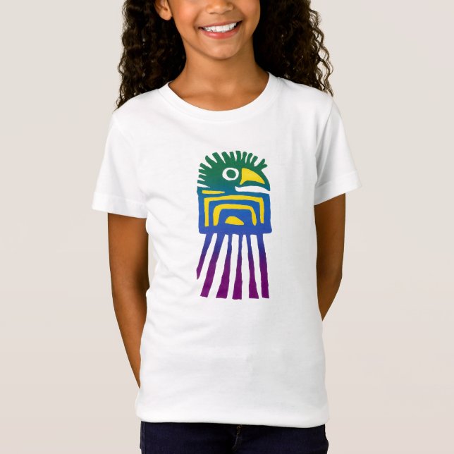 Ancient Mexican Bird Design T-Shirt (Front)
