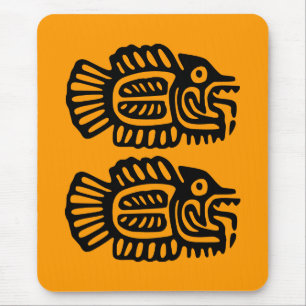 Ancient Mexican Fish Art Mousepad