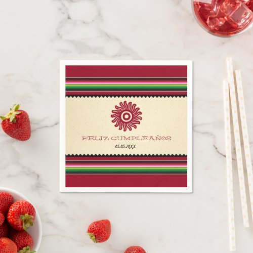 Ancient Mexican Sun Serape Cinco de Mayo Party Napkins