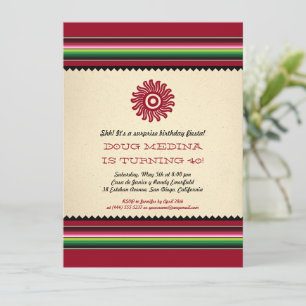 Ancient Mexican Sun Serape Party Invitation