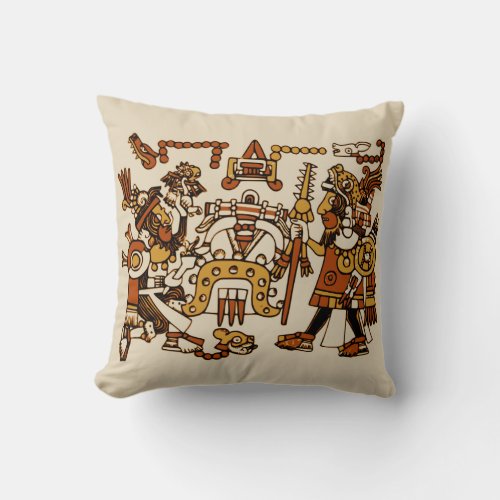Ancient Mixtec Mesoamerican Art Throw Pillow