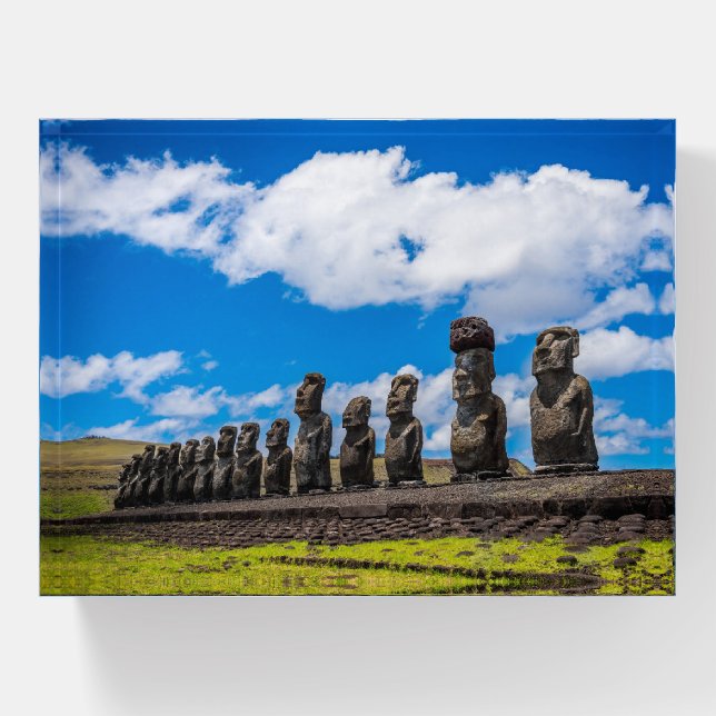 Ancient Moai Easter Island Rapa Nui Paperweight (Front)