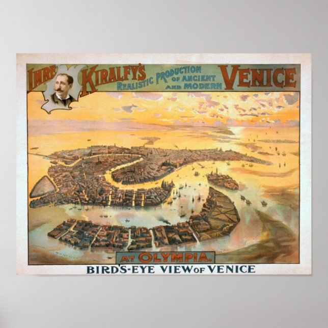 Ancient & Modern Venice at Olympia Aerial View Poster (Front)