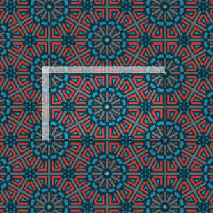 Ancient Mosaic Geometric Floral Pattern Fabric