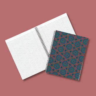 Ancient Mosaic Geometric Floral Pattern Notebook