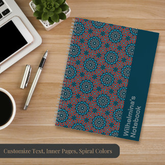 Ancient Mosaic Geometric Floral Pattern Notebook