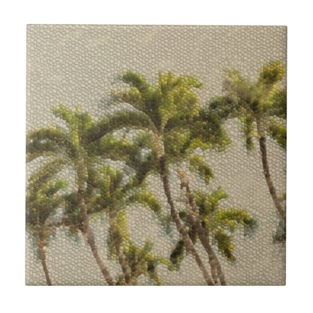 Ancient Mosaic Palms Tile (Front)