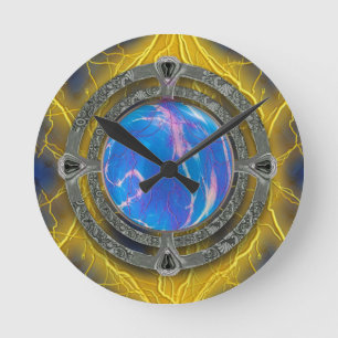 Ancient Mystical Tome of Magic Spells & Potions 7 Round Clock