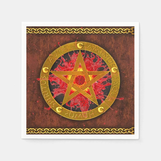 Ancient Mystical Tome of Magic Spells & Potions I Napkins (Front)