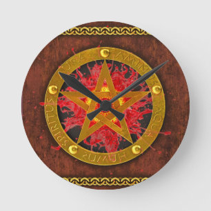 Ancient Mystical Tome of Magic Spells & Potions I Round Clock