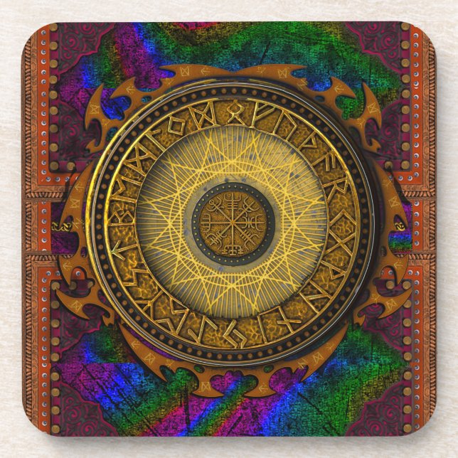 Ancient Mystical Tome of Magic Spells & Potions V Beverage Coaster (Front)