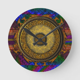 Ancient Mystical Tome of Magic Spells & Potions V Round Clock