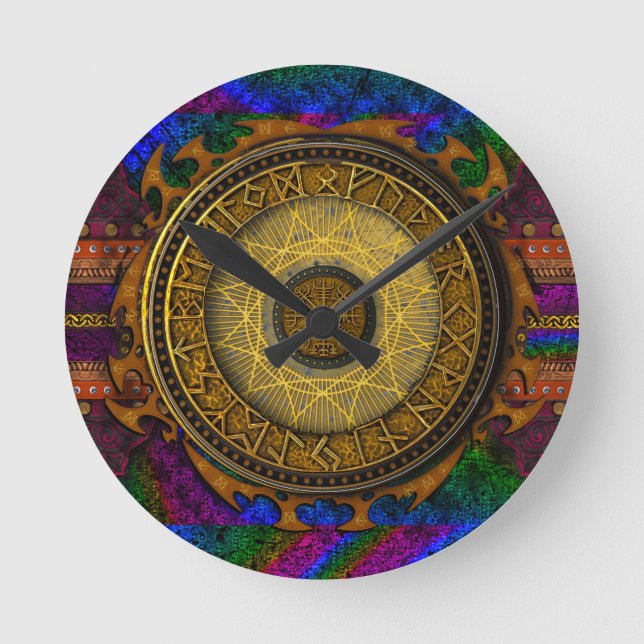 Ancient Mystical Tome of Magic Spells & Potions V Round Clock (Front)