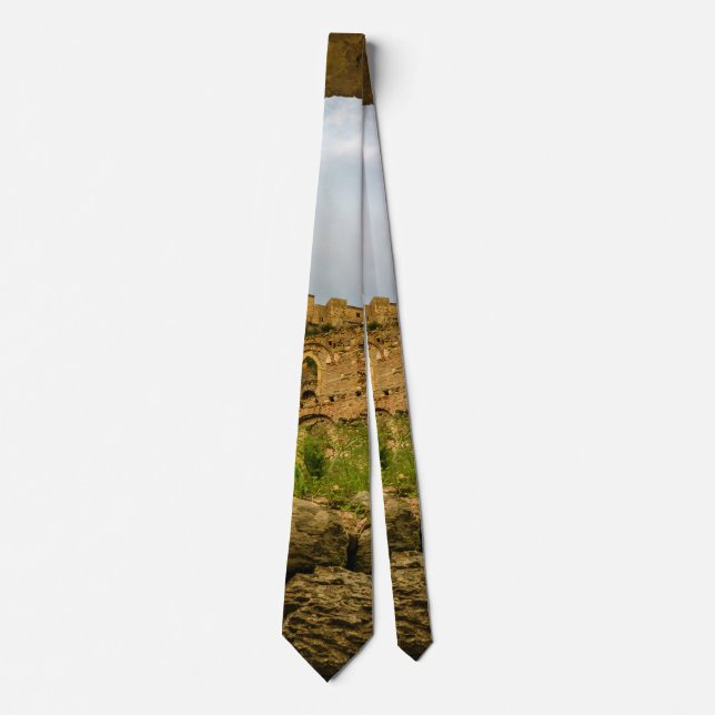 Ancient Mystras Landscape, Peloponnese, Greece Neck Tie (Front)