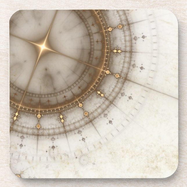 Ancient Nautical Chart, Grunge Beverage Coaster (Front)