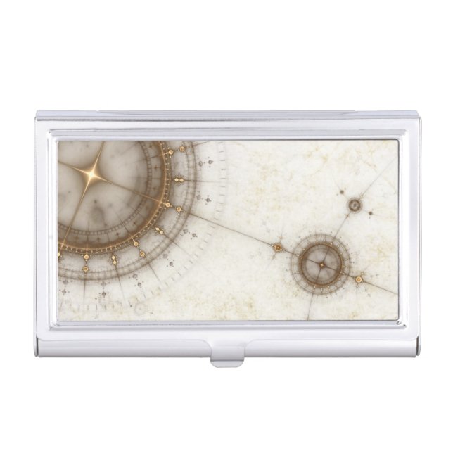 Ancient Nautical Chart, Grunge Business Card Case (Front)