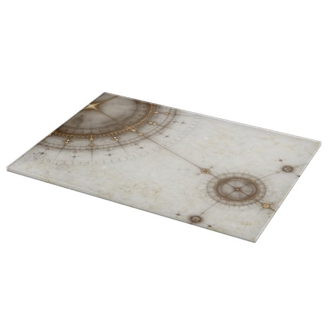 Ancient Nautical Chart, Grunge Cutting Board (Corner)