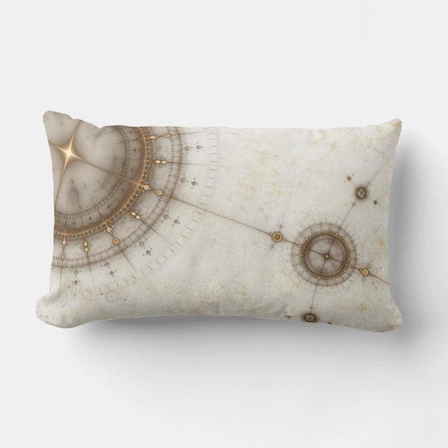 Ancient Nautical Chart, Grunge Lumbar Pillow (Front)
