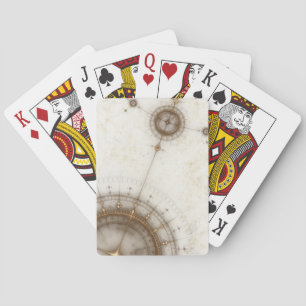 Ancient Nautical Chart, Grunge Poker Cards