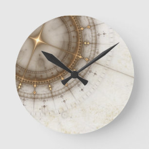 Ancient Nautical Chart, Grunge Round Clock