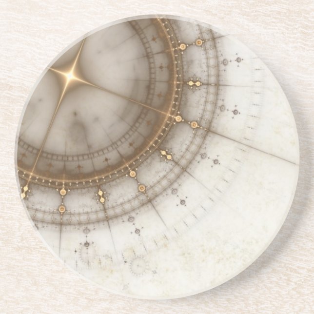 Ancient Nautical Chart, Grunge Sandstone Coaster (Front)