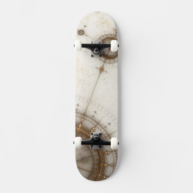 Ancient Nautical Chart, Grunge Skateboard Deck (Front)