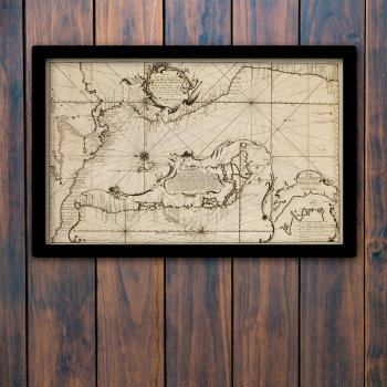 Ancient Nautical Map Of The Pacific Ocean Poster by whereabouts at Zazzle