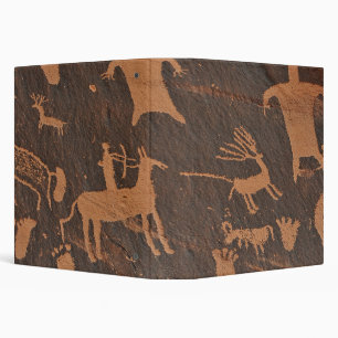 Ancient Newspaper Rock Petroglyphs Native American 3 Ring Binder