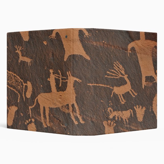 Ancient Newspaper Rock Petroglyphs Native American 3 Ring Binder (Background)