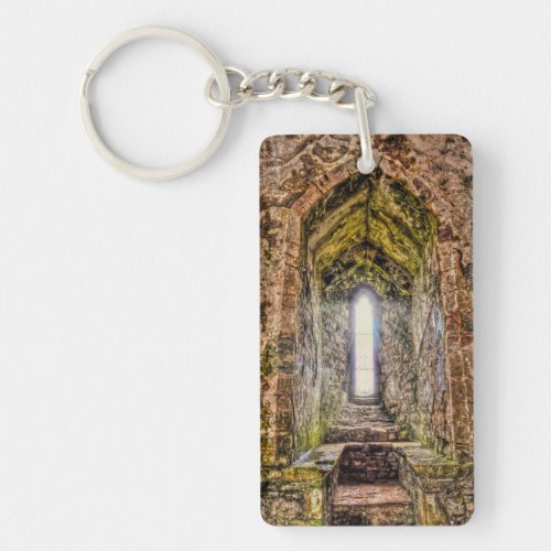 Ancient Norman Window at Chepstow Castle Wales Keychain