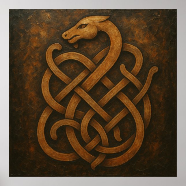 Ancient Norse Serpent Knot Symbol Poster (Front)
