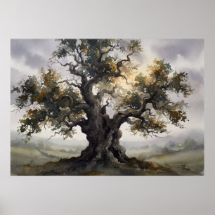 Ancient Oak Guardian Spirit Tree Poster