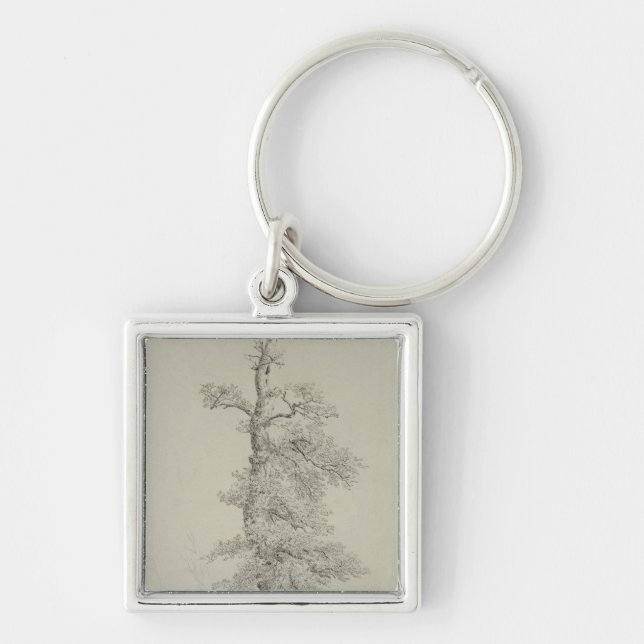 Ancient Oak Tree with a Stork's Nest Keychain (Front)