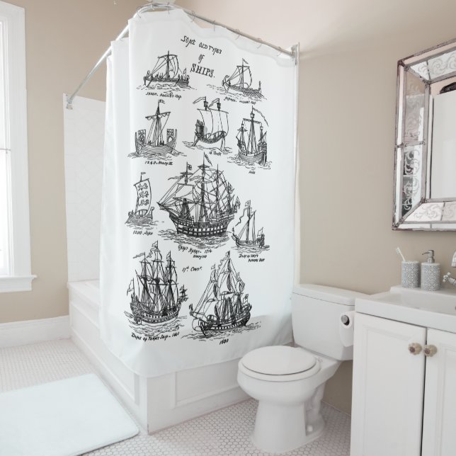 ANCIENT OLD BOATS SHOWER CURTAIN (In Situ)