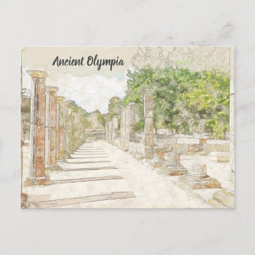 Ancient Olympia Elis Greece Postcard