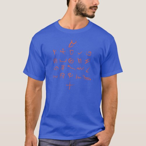 Ancient Otiot Paleo Hebrew Orange Typography T_Shirt