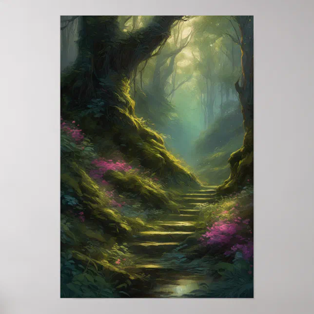 Ancient Overgrown Woods Poster | Zazzle