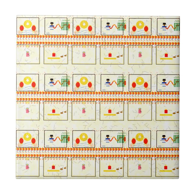 Ancient Painting  Ceramic Tile (Front)