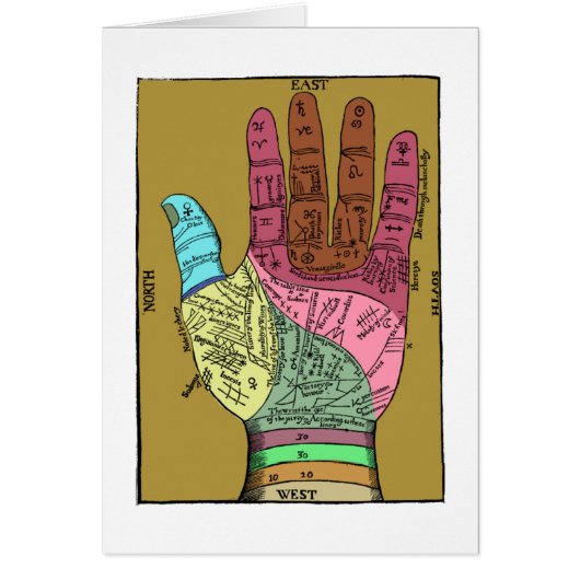 Ancient Palm Reading Chart Cards (Front)