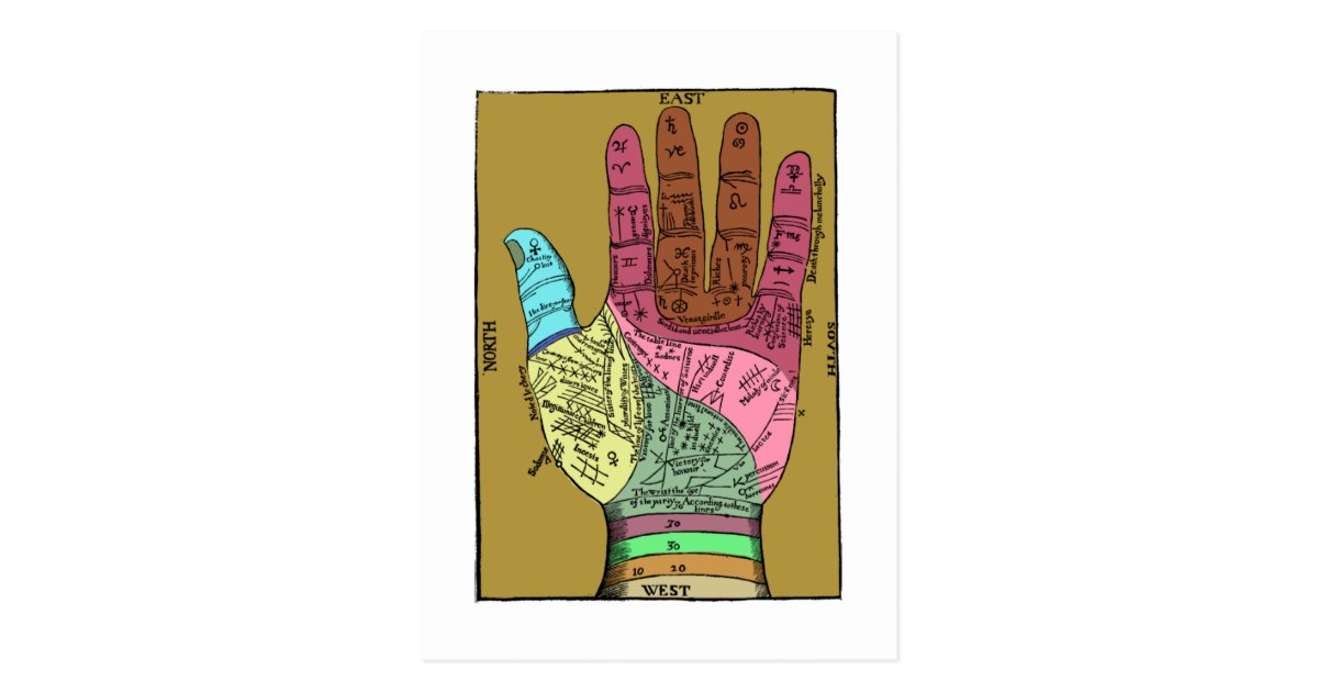 ancient palm reading chart postcard zazzle com baby ancient chinese birth chart