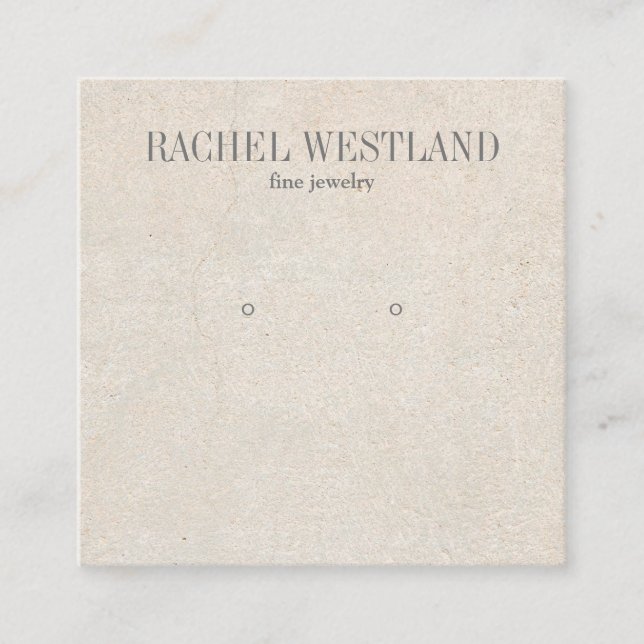Ancient Paper Luxury Jewelry Earring display Square Business Card (Front)