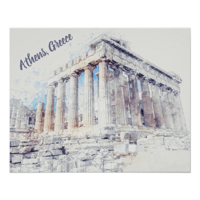 Ancient Parthenon in Athens Greece Poster, Greek  Poster (Front)