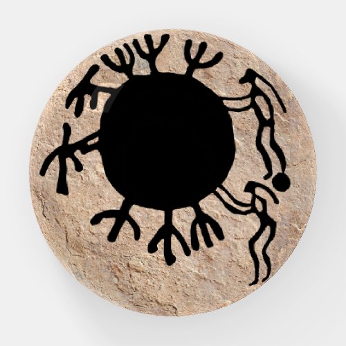 Ancient People and Rock Petroglyphs Paperweight