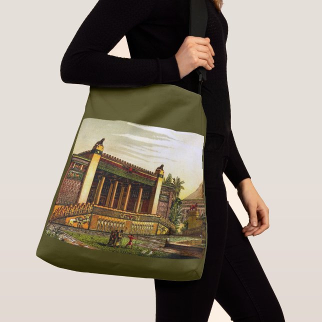 ancient Persepolis print Crossbody Bag (Close Up)