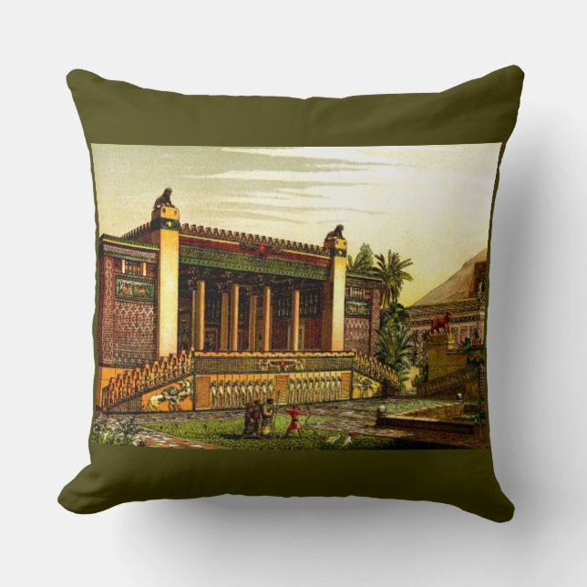 ancient Persepolis print Throw Pillow (Front)